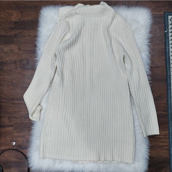 Banana Republic Italian Wool Cardigan L Ribbed Lagenlook Woolblend Preppy - Picture 6 of 11